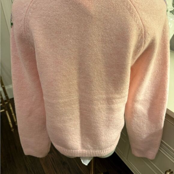 HYACINTH HOUSE Pink Floral Embroidered Lilah Sweater-Z6 - Picture 7 of 8